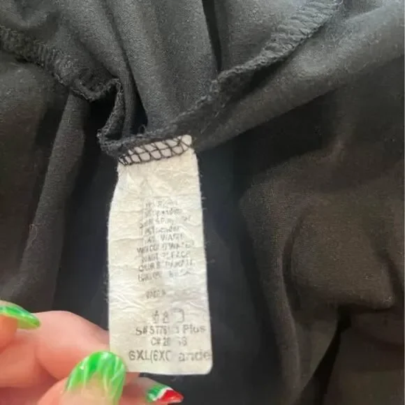 6X Torrid Dress Short Sleeve Black (Length 40”-44”, Longer Toward Sides) (C3894) - Picture 5 of 6